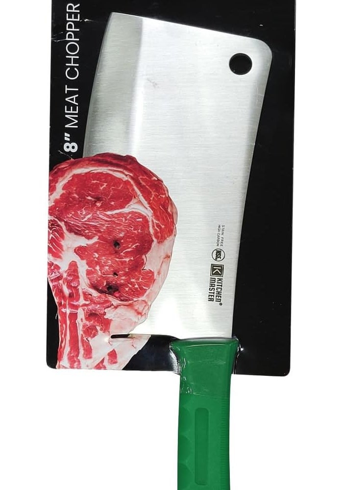 Kitchen Master 8 Inch Stainless Steel Meat Cleaver (Green) | Professional Heavy-Duty Chopper, KMK055 - Image 3
